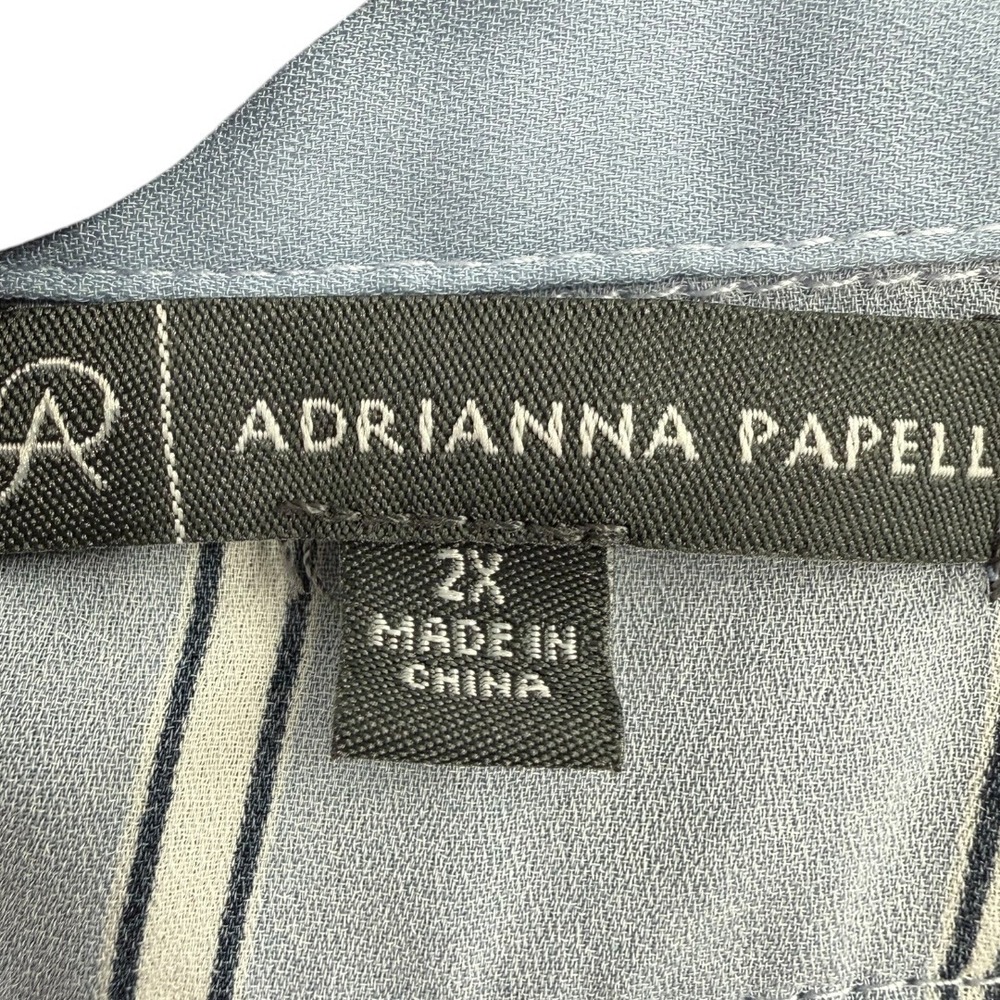 Adrianna Papell Womens 2-in-1 Mixed Media Layered Sweater Top Gray Blue Size 2X - Picture 3 of 14
